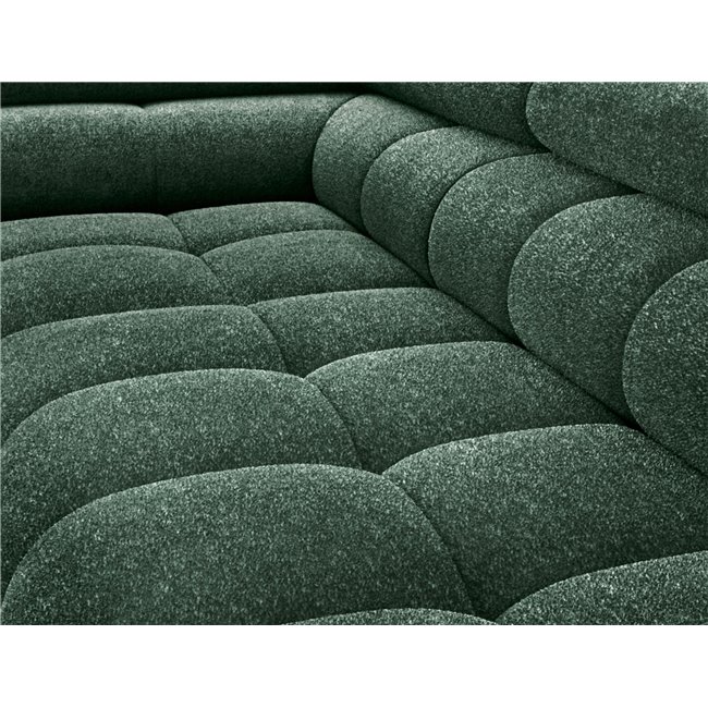 Corner sofa Elferucce L, sleeping function, Amore 35, bouclé, dark green, H93x200x276cm