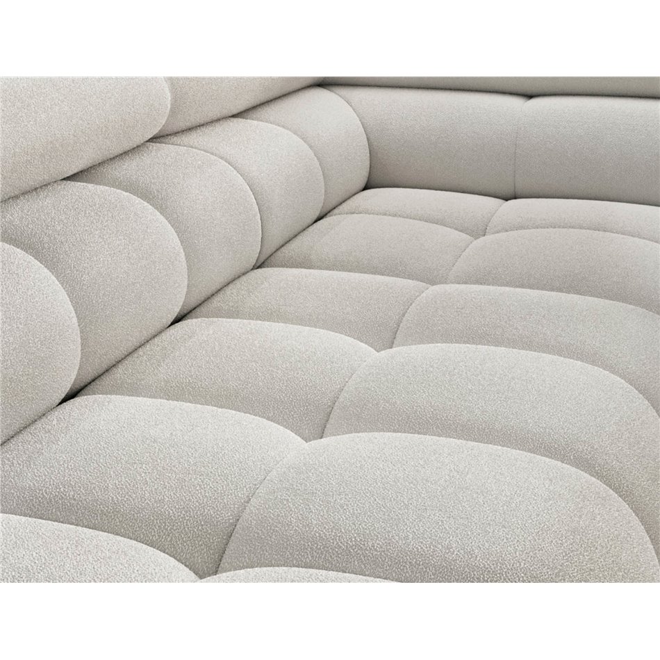 Corner sofa Elferucce R, sleeping function, Amore 01, bouclé, white, H93x200x276cm
