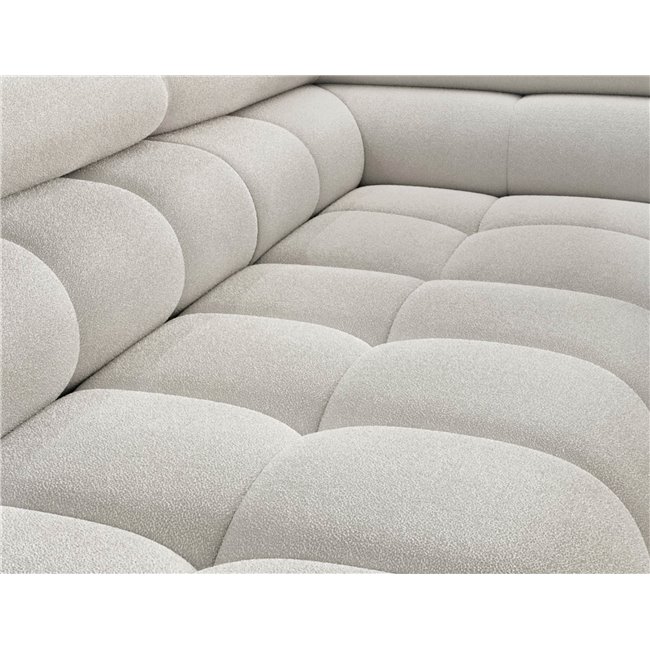 Corner sofa Elferucce R, sleeping function, Amore 01, bouclé, white, H93x200x276cm