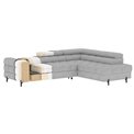 Corner sofa Elferucce R, sleeping function, Amore 01, bouclé, white, H93x200x276cm