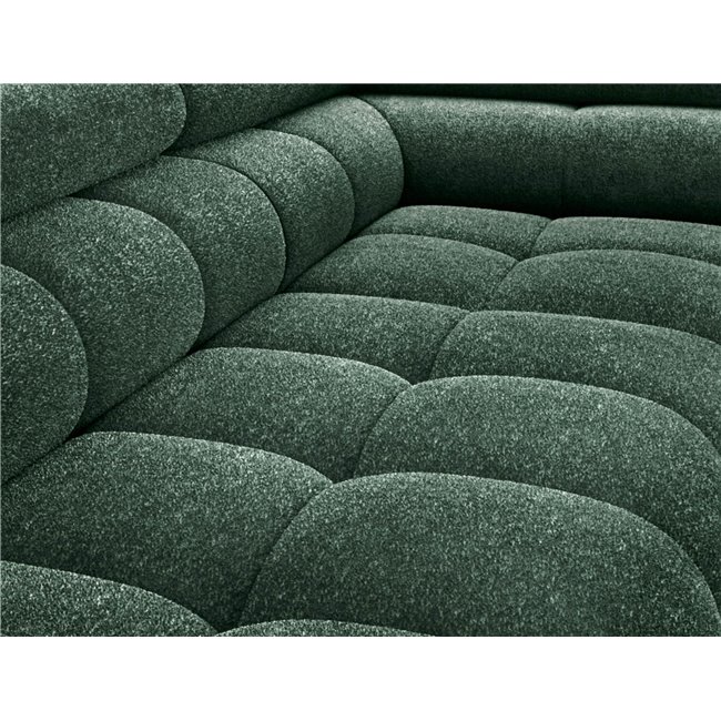 Corner sofa Elferucce R, sleeping function, Amore 35, bouclé, dark green, H93x200x276cm