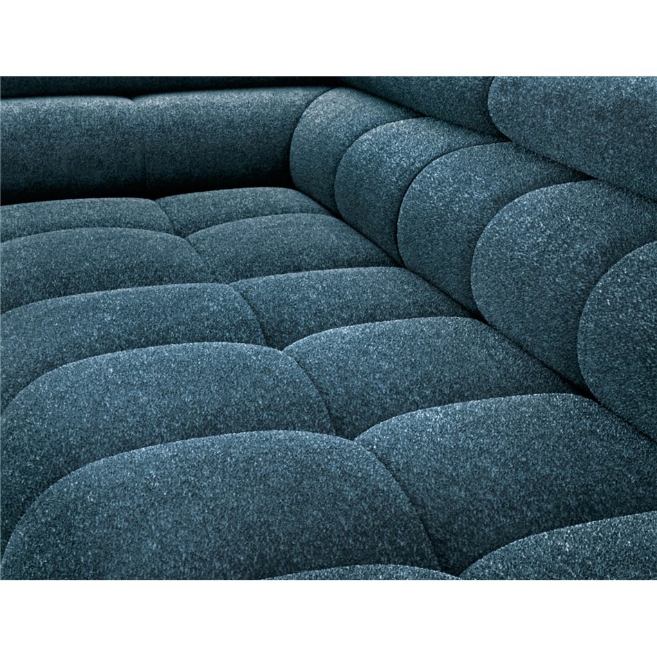 Corner sofa Elferucce R, sleeping function, Amore 40, bouclé, dark blue, H93x200x276cm
