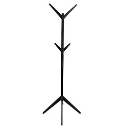 Coat stand, black, wood/MDF, H178x45x45cm