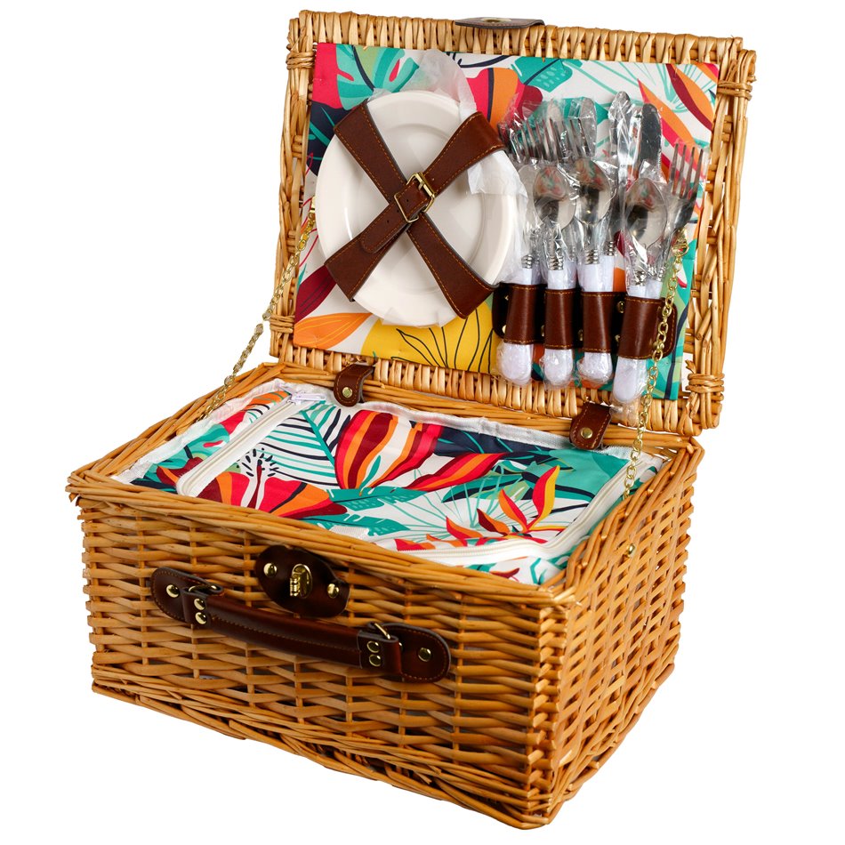 PICNIC BASKET 4 PEOPLE EXOTIC 12L, H19x39x29cm