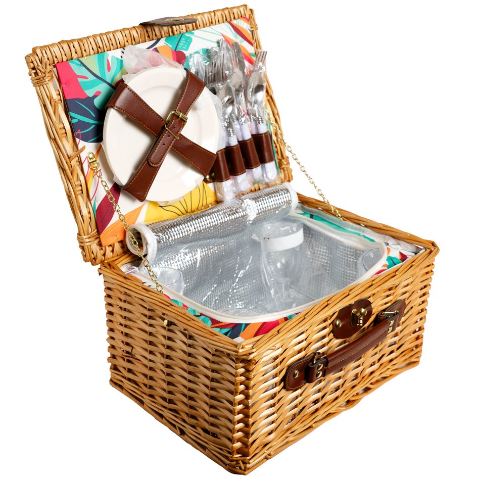 PICNIC BASKET 4 PEOPLE EXOTIC 12L, H19x39x29cm