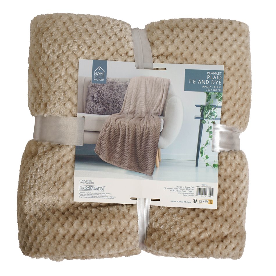 Blanket HONEYCOMB XXL, beige, 150x200cm  