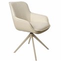 Dining chair Settle 90/24, return swivel, light brown/cream color, H85x63x58cm, seat H51cm