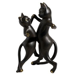 Deco figurine Cat, black, H31x16x18cm