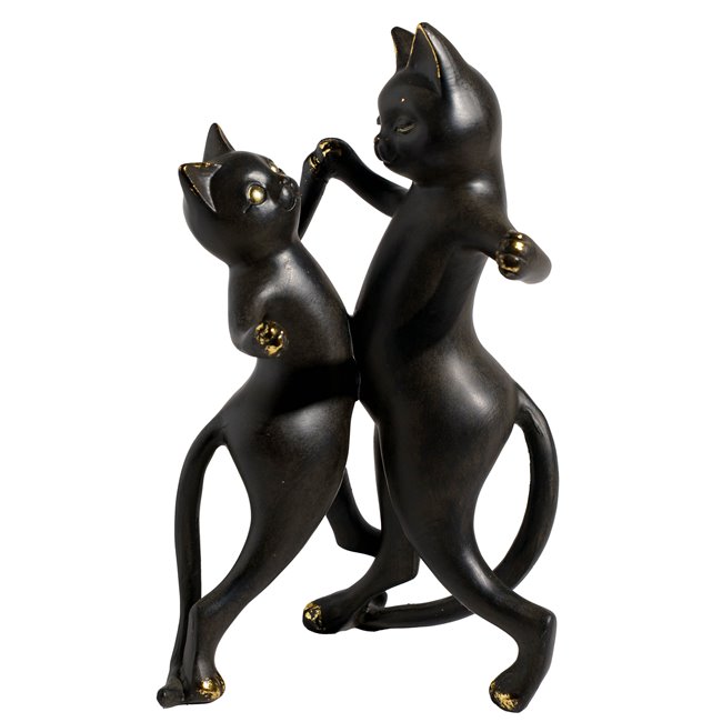 Deco figurine Cat, black, H31x16x18cm