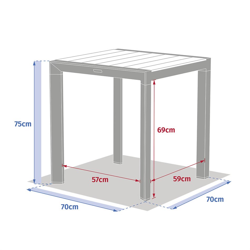 Table Laevasion, green, H75x70x70cm