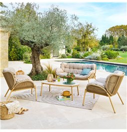 Furniture set Meloane, beige, H81x294x166cm