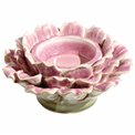 Candle holder Flower Pink, stoneware, H9x16x16cm