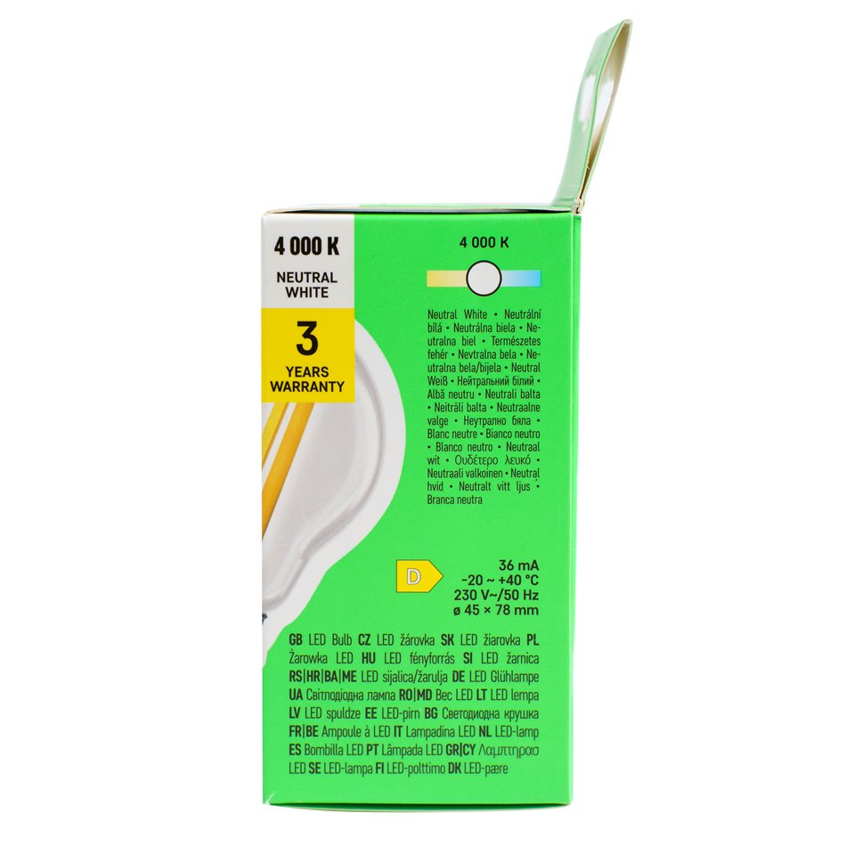 LED Bulb neutral white, E27 5.9W, 806lm, 4000K, H11x6x6cm