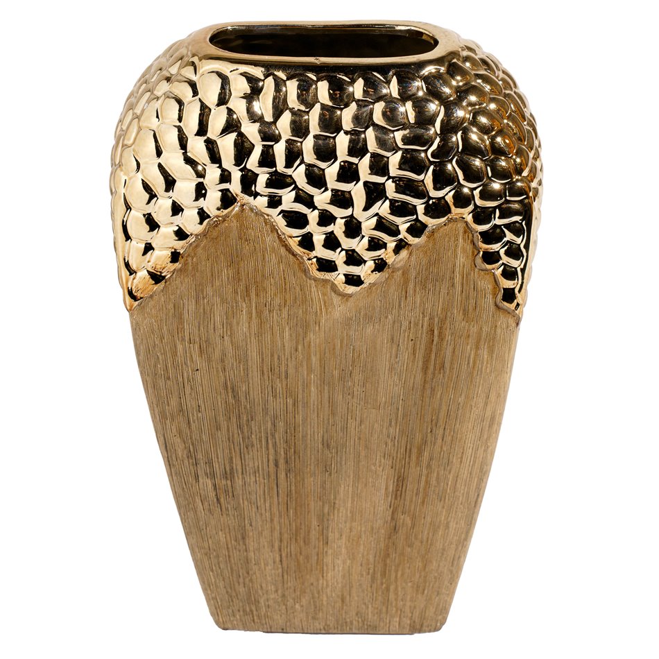 Vase, brown/bronze color, ceramics, H29x18x19cm