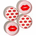 Plate set 4 Twist Match Red, D9.9cm H1.9cm, set of 4 pcs.