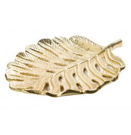 Decorative dish Leaf, gold colour, 23x17cm