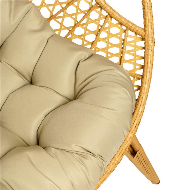 Leisure chair Egg nature, beige/natural color, H140x92x67cm