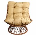 Leisure chair Gallo gold, gold/coffee color, H90x78x78cm