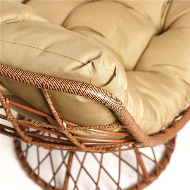 Leisure chair Gallo gold, gold/coffee color, H90x78x78cm