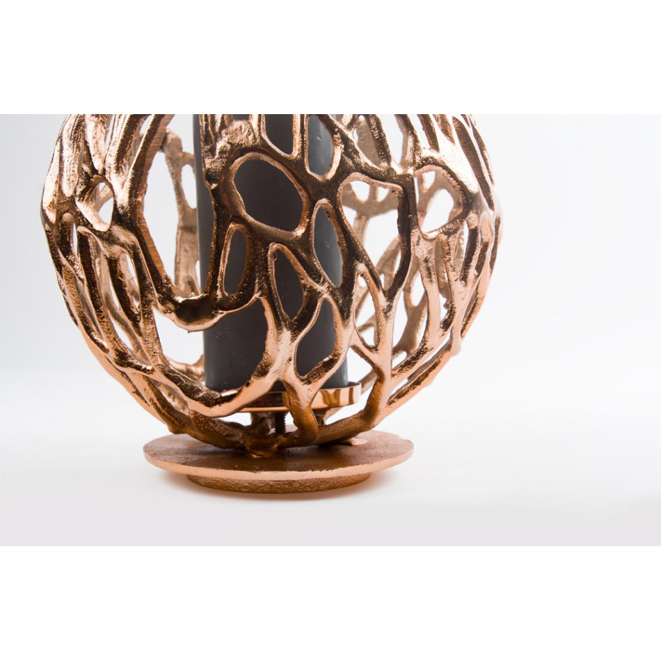 Candle holder Bongo, copper colour, 20x22cm