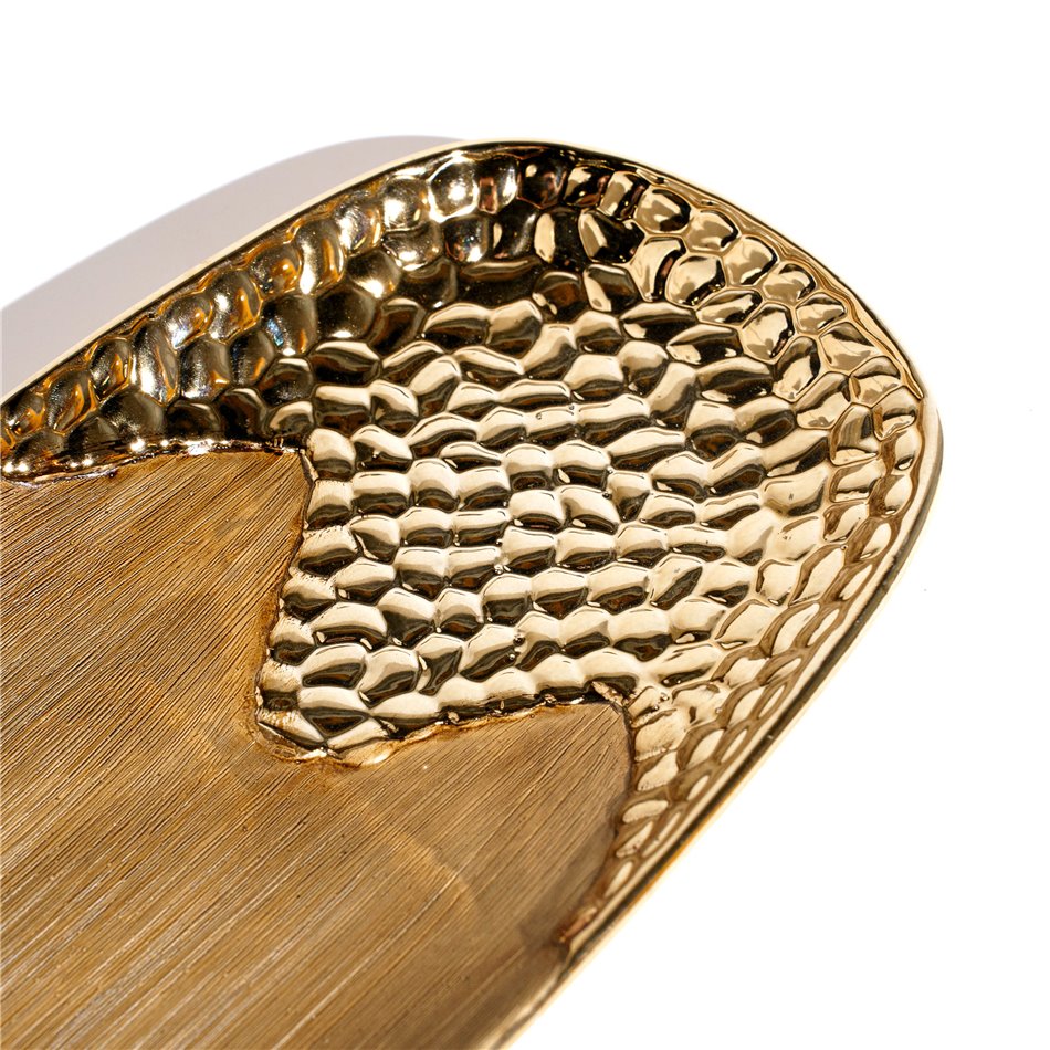 Serving platter, brown/bronze color, ceramics, 18x34cm H3cm