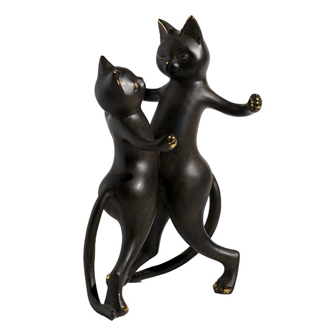 Deco figurine Cat, black, H31x16x18cm