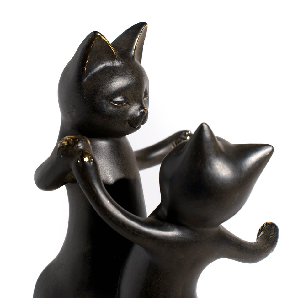 Deco figurine Cat, black, H31x16x18cm