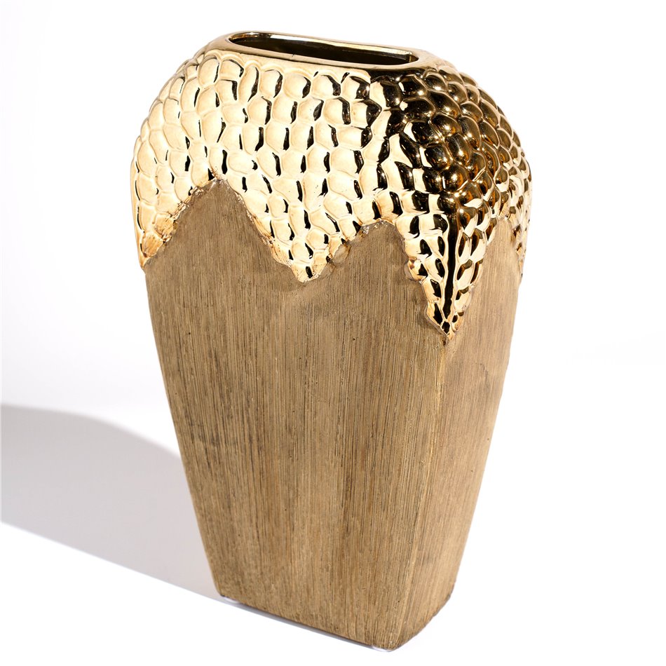 Vase, brown/bronze color, ceramics, H29x18x19cm