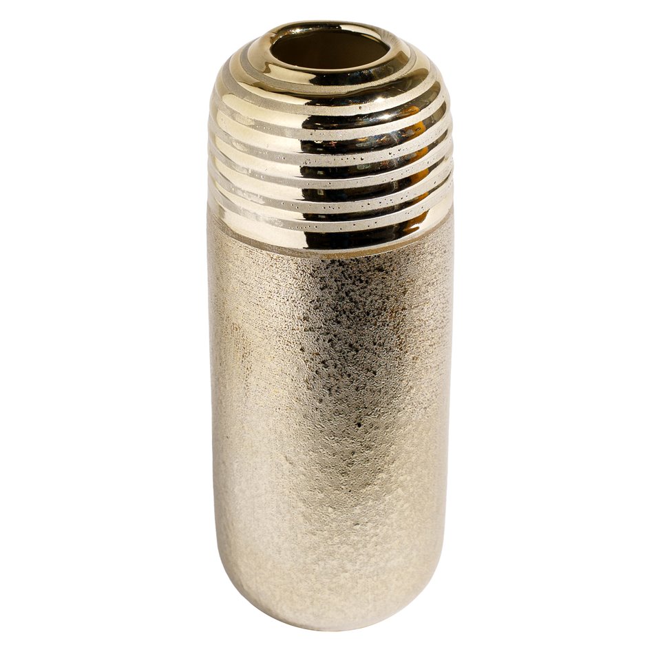 Vase, gold color, ceramics, H25cm, D10cm