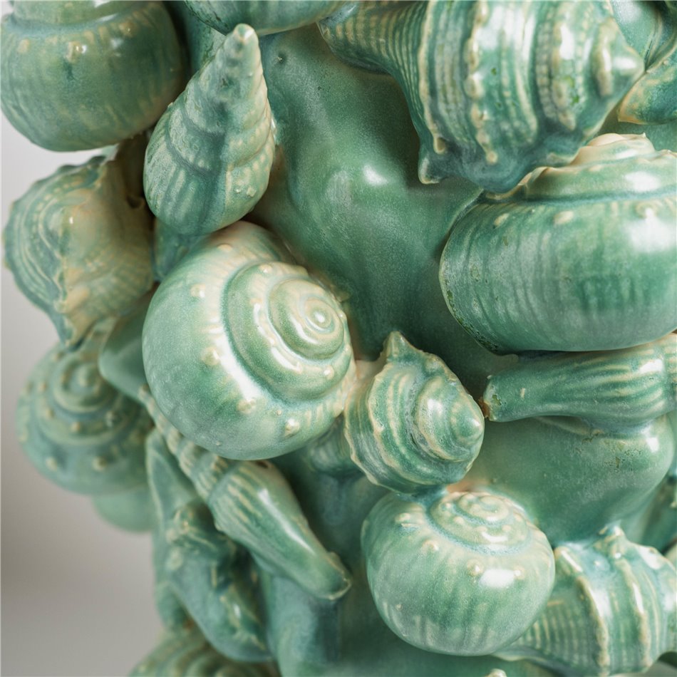 Ваза Shell, зеленый, каменная масса, H39x23.3x23.3cm