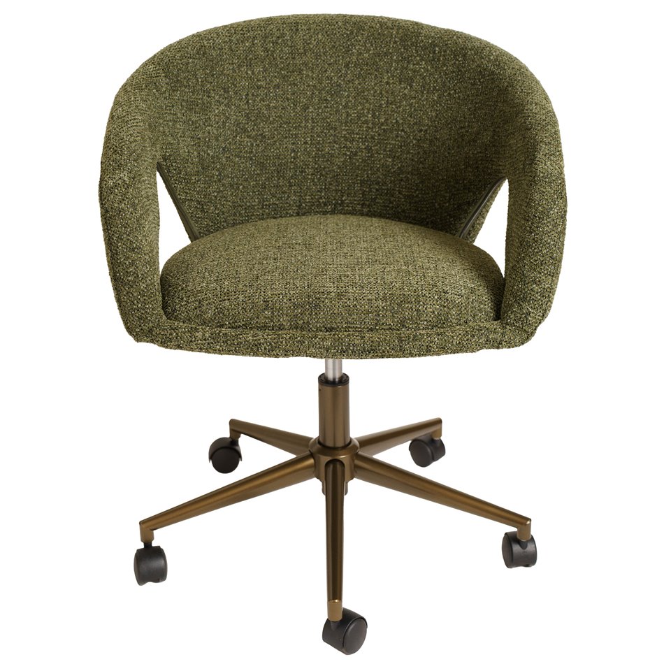 Office chair Zivilino, green/bronze, H70-79.5x62.5x59.5cm, seat height 44-54cm