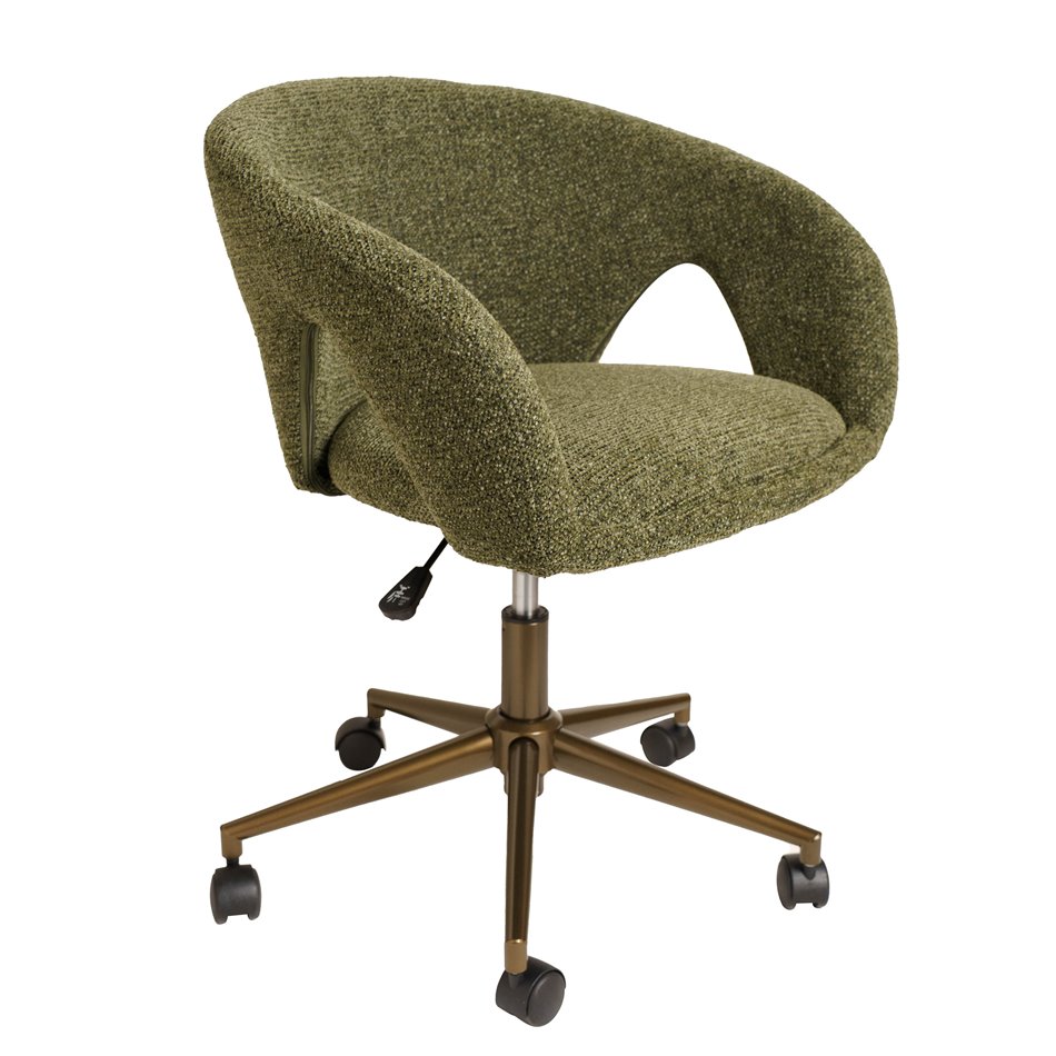 Office chair Zivilino, green/bronze, H70-79.5x62.5x59.5cm, seat height 44-54cm