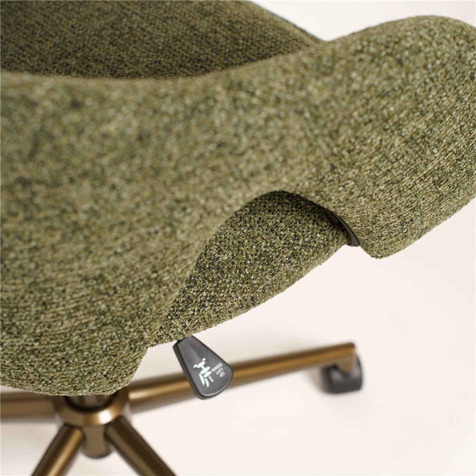 Office chair Zivilino, green/bronze, H70-79.5x62.5x59.5cm, seat height 44-54cm
