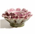 Candle holder Flower Pink, stoneware, H9x16x16cm