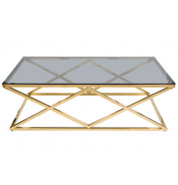 Кофейный столик Eden, тонированное стекло / золотистый, 120x60x40cm