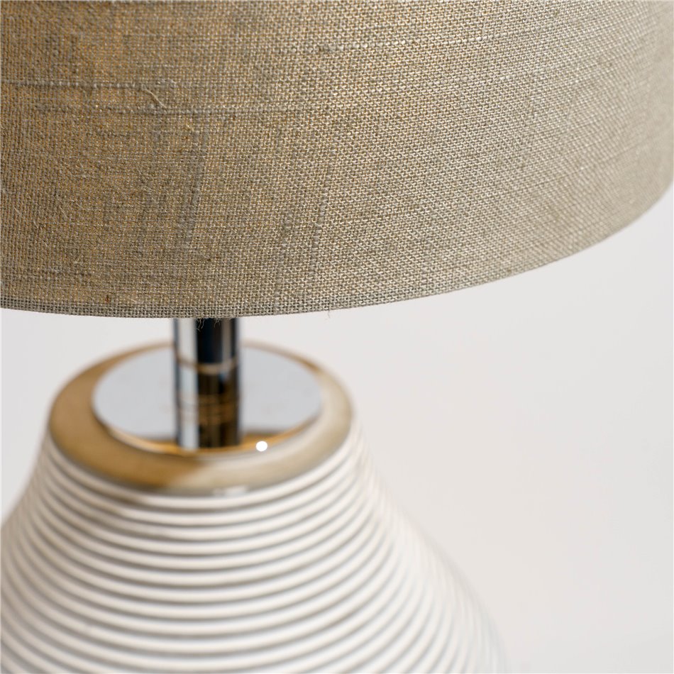 Floor lamp Narros grey, beige/gray, H90cm, D26cm, E27 60W(MAX)