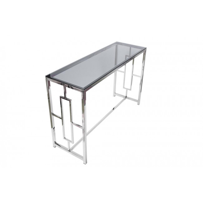 Console table Eder, toned glass/silver, 120x40x78cm