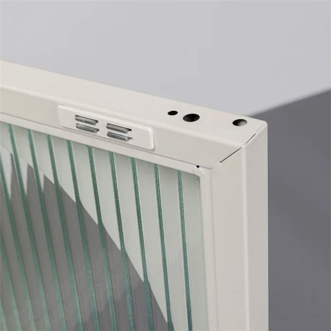 Lowboard Naxos, white, metal/glass, H60x120x40cm