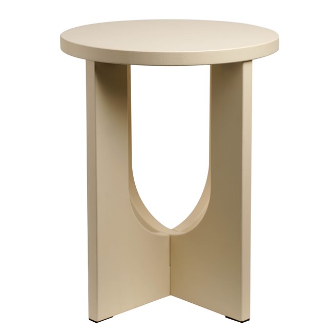 Side table Bloom, ivory, MDF, D40cm H50.5cm