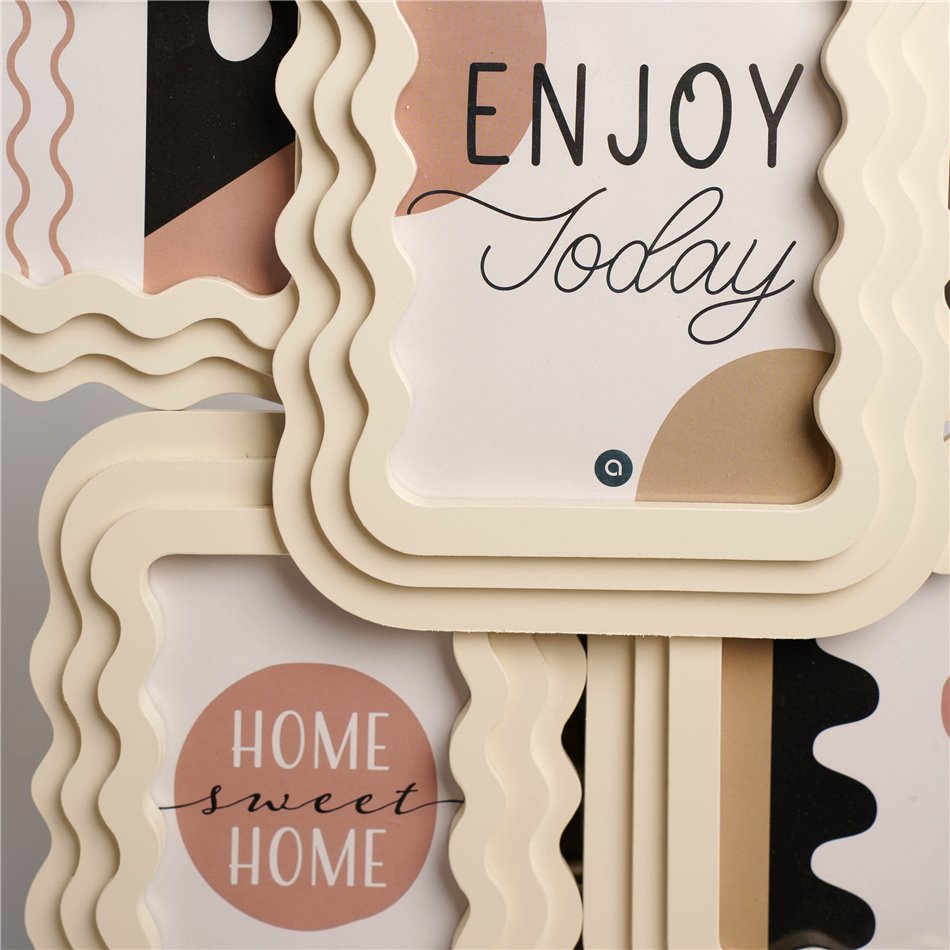 Wall photo frame KELLY for 5 photos, cream, MDF, H40x51x3cm