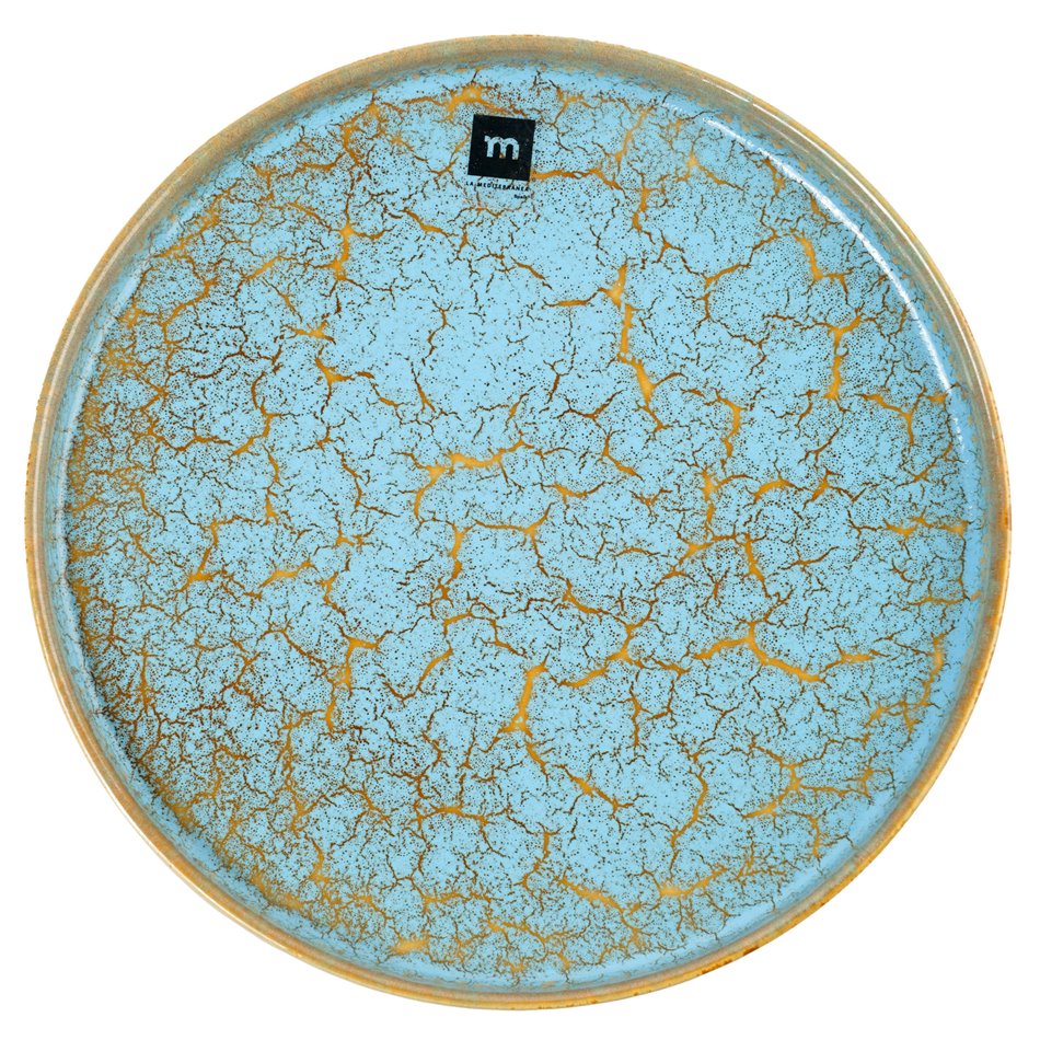 Diner plate Scratch Blue, brown/blue, porcelain, D26.5cm  H2.6cm