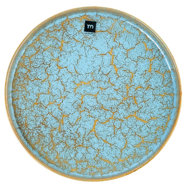 Diner plate Scratch Blue, brown/blue, porcelain, D26.5cm  H2.6cm