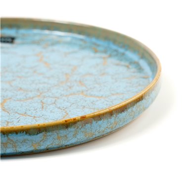 Diner plate Scratch Blue, brown/blue, porcelain, D26.5cm  H2.6cm