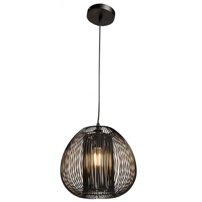 Pendant lamp Noda, black, H35-135cm D28cm, E27 40W(MAX) 