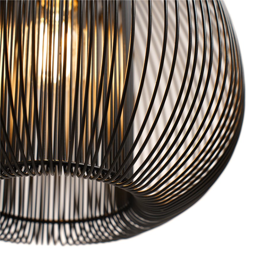 Pendant lamp Noda, black, H35-135cm D28cm, E27 40W(MAX) 