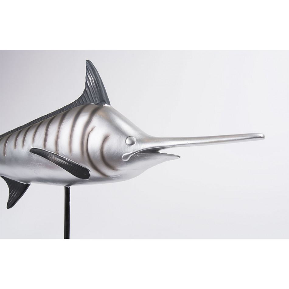Декоративная фигура Fish, цвет серебро, 73.2x9.3x36.7см