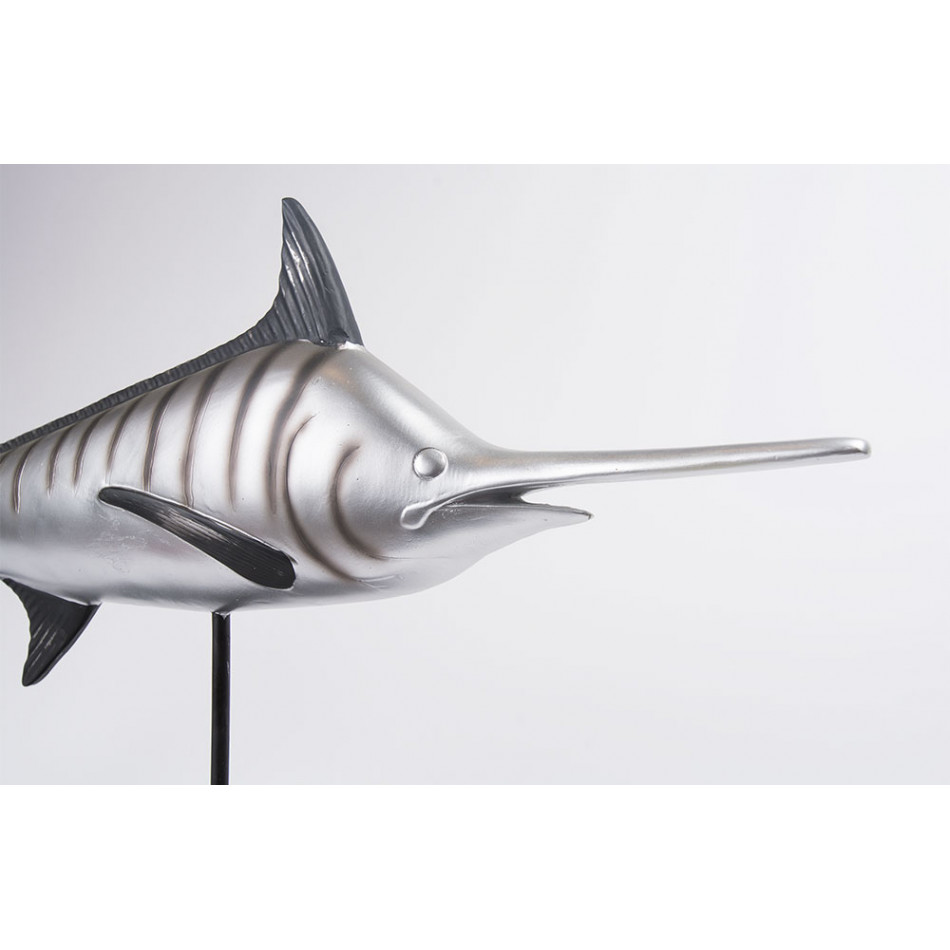 Decor Fish, silver colour, 73.2x9.3x36.7cm