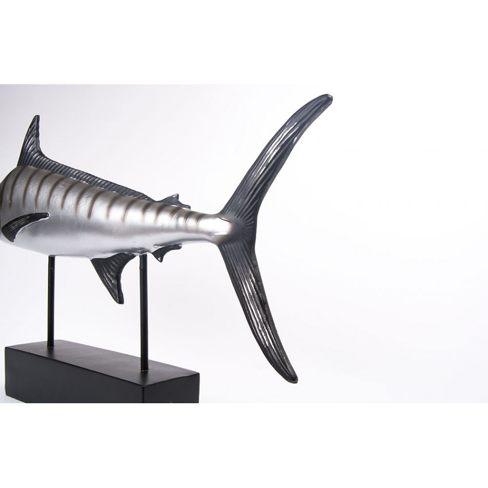 Декоративная фигура Fish, цвет серебро, 73.2x9.3x36.7см