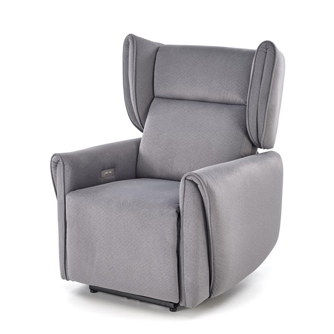 Electric recliner Helato, grey, polyester/metal/wood, H109-95x83x91-161cm, seat height 48-53cm