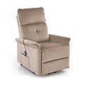 Electric recliner with massage function Hemiro, beige, H108-90x80x90-160cm, seat height 51-52cm